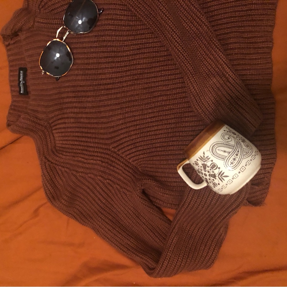 American Apparel Brown (ish) Burnt orange (ish) cropped sweater